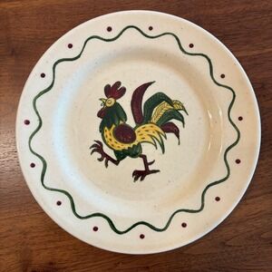 VINTAGE PROVENCIAL ROOSTER METLOX POPPYTRAIL Bread & Butter Plate Wall Hanging